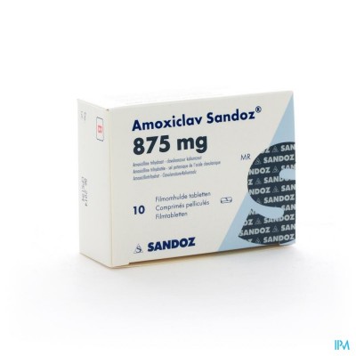 Amoxiclav Sandoz 875mg Comp 10 X 875mg