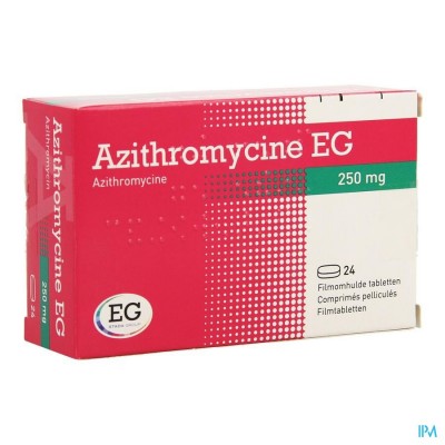 Azithromycine 250 Mg EG Tabl Omhulde 24X250 Mg
