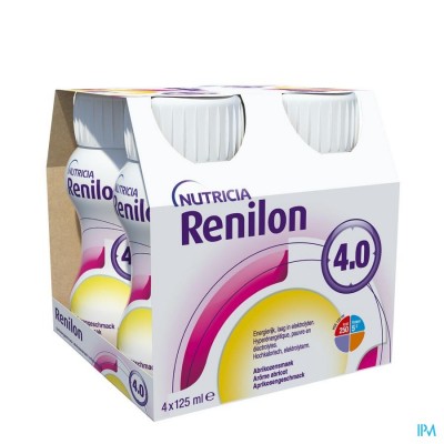Renilon 4.0 Drankje Aroma Abrikoos Flessen 4x125ml