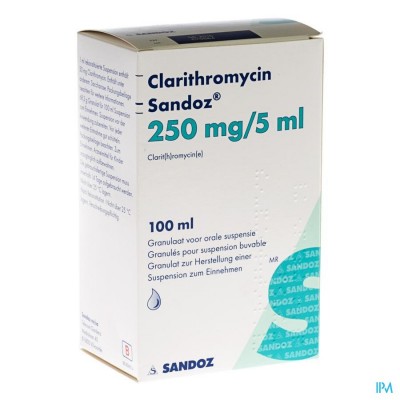 Clarithromycin Sandoz Gran Or Susp 100ml 250mg/5ml