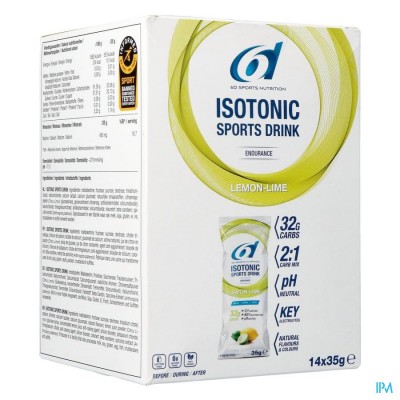6d Isotonic Sports Drink Lemon Lime Pdr Zak 14x35g