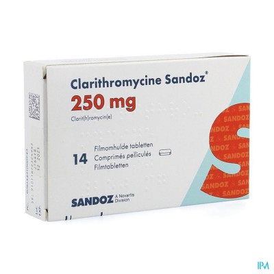 Clarithromycine Sandoz 250mg Filmomh Tabl 14