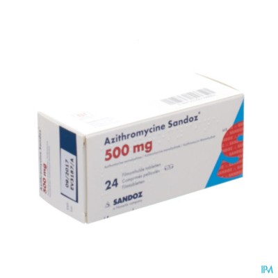 Azithromycine 500mg Sandoz Tabl Filmomh 24x500 mg
