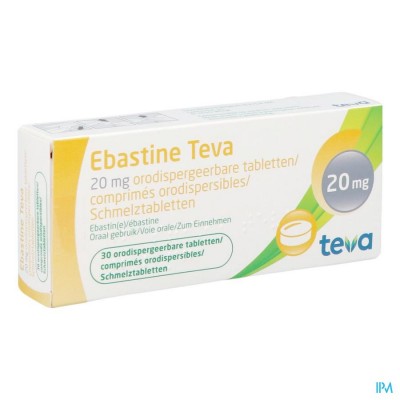 Ebastine 20mg Teva Comp Odt 30 X 20mg