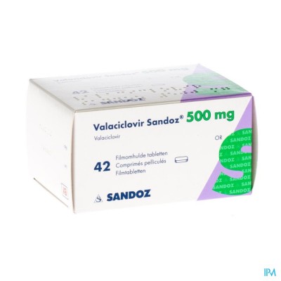 Valaciclovir Sandoz 500mg Filmomh Tab 42 X 500mg