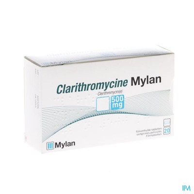 Clarithromycine Mylan Comp.pel. 20 X 500mg