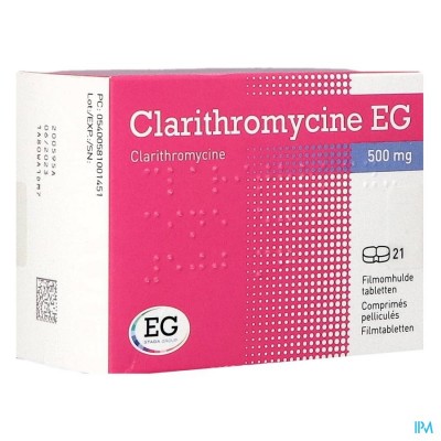 Clarithromycine EG Tabl 21X500Mg