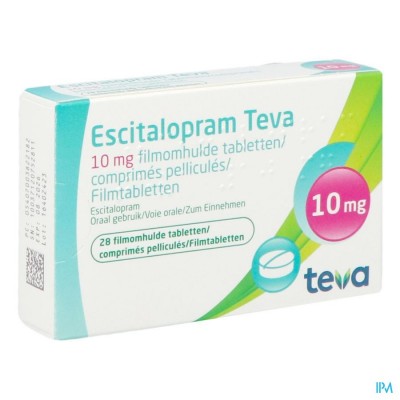 Escitalopram 10mg Teva Filmomh Tabl 28 X 10mg