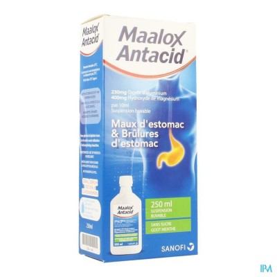 Maalox Antacid 230mg/400mg/10ml Susp Oraal 250ml