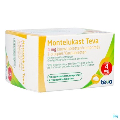 Montelukast Teva 4mg Kauwtabletten 98 X 4mg