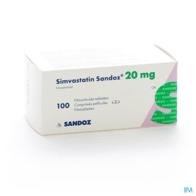 Simvastatin Sandoz 20mg Comp 100 Alu/pvc