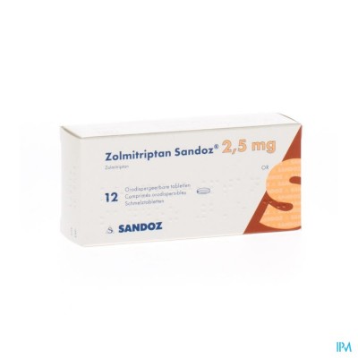 Zolmitriptan Sandoz 2,5mg Comp Orodisp 12