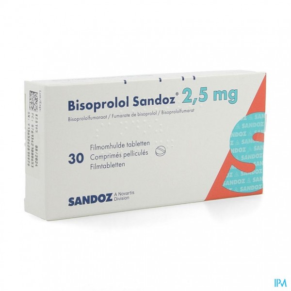 Bisoprolol Sandoz 2,5mg Filmomh Tabl 30 X 2,5mg Apotheek Walraevens Bisoprolol Sandoz 2,5mg Filmomh Tabl 30 X 2,5mg Apotheek Walraevens